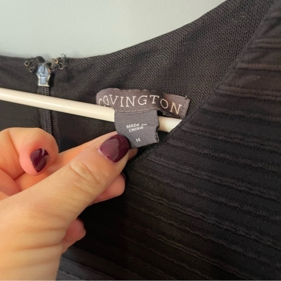 Covington Women’s Black Sleeveless Midi Length A Line Dress. Size 14 - Picture 2 of 11